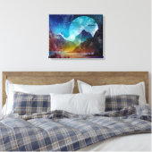 Surreal Nigthscape Canvas Afdruk (Insitu (Slaapkamer))