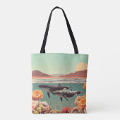 Surreal Ocean Scene With Whales And Coral Tote Bag (Achterkant)