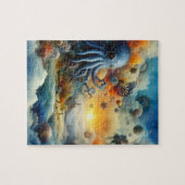 Surreal octopus and underwater scene legpuzzel (Horizontaal)