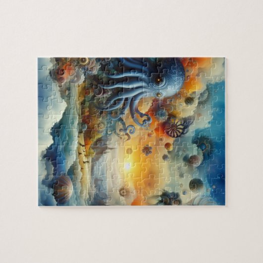 Surreal octopus and underwater scene legpuzzel (Horizontaal)