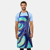 Surreal Octopus Blue Ocean Wave Impressionisme Schort (Gedragen)