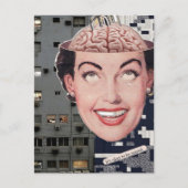 surreal ok to be scared woman collage briefkaart (Voorkant)