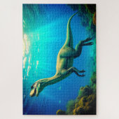 Surreal onderwater dinosaurus scène legpuzzel (Verticaal)