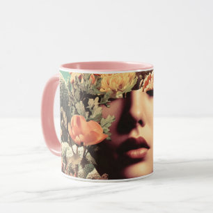 Surreal onderwaterportret met koraalbloemen mok