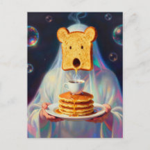 Surreal ontbijt toast pannenkoeken en koffie