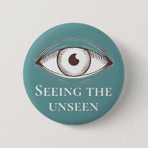 Surreal oog, modern surrealisme, zien van bizarre ronde button 5,7 cm