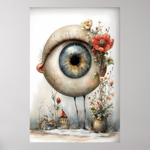 Surreal oogwandkunst, Whimsical oogillustratie Poster