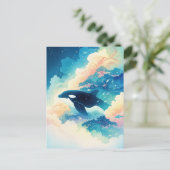 Surreal Orca Whale Cloud Forest Briefkaart (Staand voorkant)