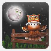 Surreal Owl and Moon Stickers (Voorkant)