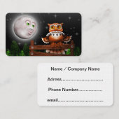 Surreal Owl en Moon Business_cards Visitekaartje (Voorkant / Achterkant)