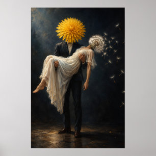 Surreal Paardenbloem Koppel Kunst Poster