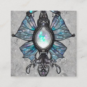 Surreal Painame Opal Wings Pendant Vierkante Visitekaartje