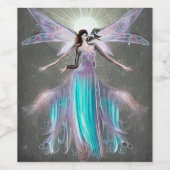 Surreal Painted Sunburst Fairy Wijn Etiket (Enkel label)