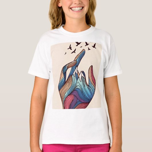 Surreal Peaks Hand T-shirt (Voorkant)