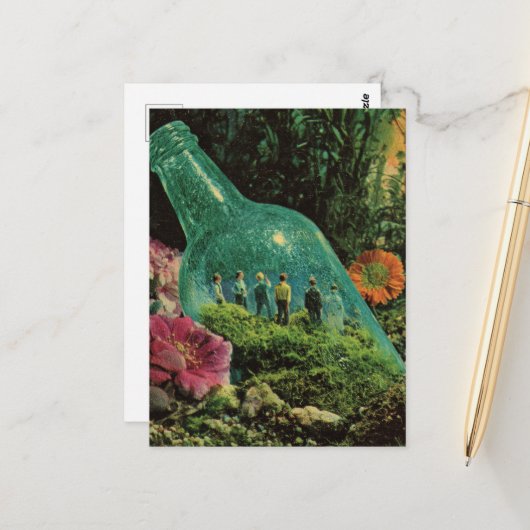 Surreal People in a Bottle Briefkaart (Voorkant / Achterkant in situ)
