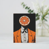 Surreal Person with an Orange for a Head Briefkaart (Staand voorkant)
