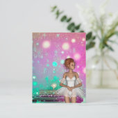 Surreal Piano Green & Pink Background & Ballerina Briefkaart (Staand voorkant)