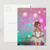 Surreal Piano Green & Pink Background & Ballerina Briefkaart (Voorkant / Achterkant)