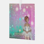 Surreal Piano Green & Pink Background & Ballerina Glas Ornament (Voorkant links)