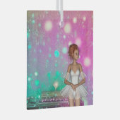 Surreal Piano Green & Pink Background & Ballerina Glas Ornament (Voorkant Rechts)