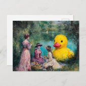 Surreal Picnic in Park With a Giant Duck Briefkaart (Voorkant / Achterkant)