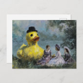 Surreal Picnic in Park With a Giant Duck in a Hat Briefkaart (Voorkant / Achterkant)