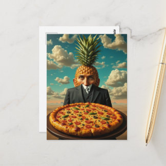 Surreal Pineapple Pizza Man Briefkaart