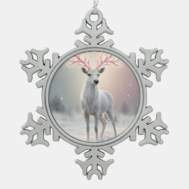 Surreal Pink Antler Reindeer Christmas Ornament