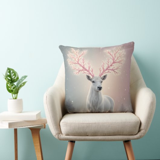 Surreal Pink Antler Reindeer Pillow Kussen (Stoel)