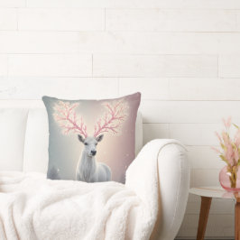 Surreal Pink Antler Reindeer Pillow Kussen