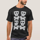 Surreal Pixel Skulls Large minimalist retro style T-shirt (Voorkant)