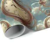 Surreal Pocket Watch Patroon Cadeaupapier (Rol Hoek)