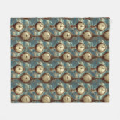 Surreal Pocket Watch Patroon Fleece Deken (Voorkant (Horizontaal))