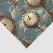 Surreal Pocket Watch Patroon Tissue Paper Tissuepapier (Detail)