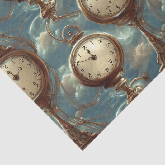 Surreal Pocket Watch Patroon Tissue Paper Tissuepapier (Detail)