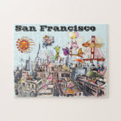 Surreal Pop Art Busy City of San Francisco Legpuzzel (Horizontaal)