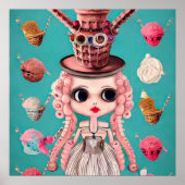 Surreal Pop Ice Cream Top Hat Doll Poster (Voorkant)
