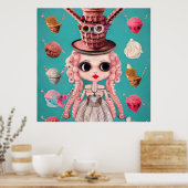 Surreal Pop Ice Cream Top Hat Doll Poster (Keuken)