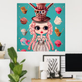 Surreal Pop Ice Cream Top Hat Doll Poster (Thuiskantoor)