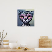 Surreal Pop Pink Cheetah Poster (Keuken)