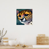 Surreal Pop Sad Cheetah Poster (Keuken)