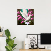 Surreal Pop White Dove Poster (Thuiskantoor)