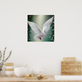 Surreal Pop White Wedding Dove Poster (Keuken)