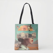 Surreal Portrait with Architectural Landscape Tote Bag (Voorkant)