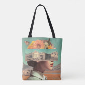 Surreal Portrait with Architectural Landscape Tote Bag (Achterkant)