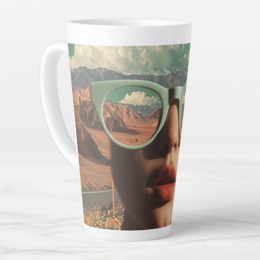 Surreal Portrait With Glasses Reflecting Desert Latte Mok (Linkerhoek)