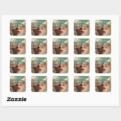 Surreal Portrait With Glasses Reflecting Desert Vierkante Sticker (Vel)