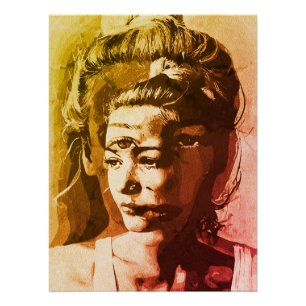 Surreal Portret met Meerdere Ogen – Abstract Psych Perfect Poster