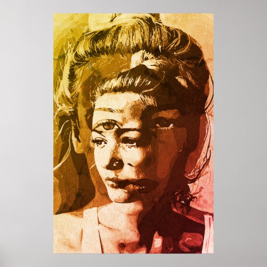 Surreal Portret met Meerdere Ogen – Abstract Psych Poster (Voorkant)