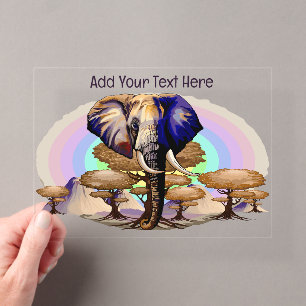 Surreal portret van een Afrikaanse olifant Acryl Uitnodigingen